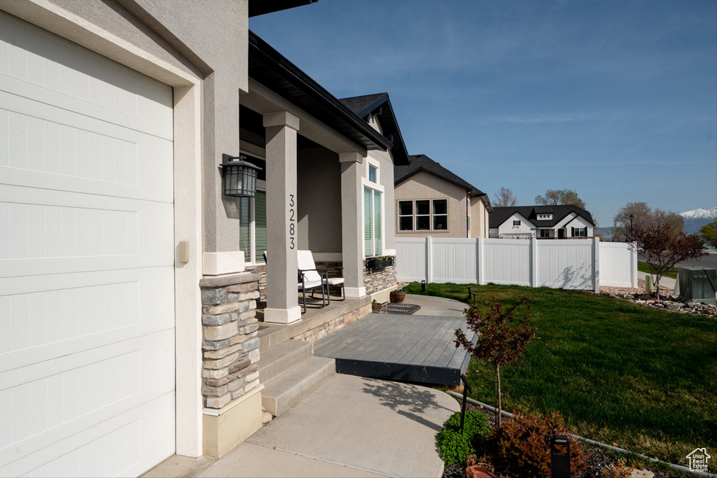 Exterior space featuring fence
