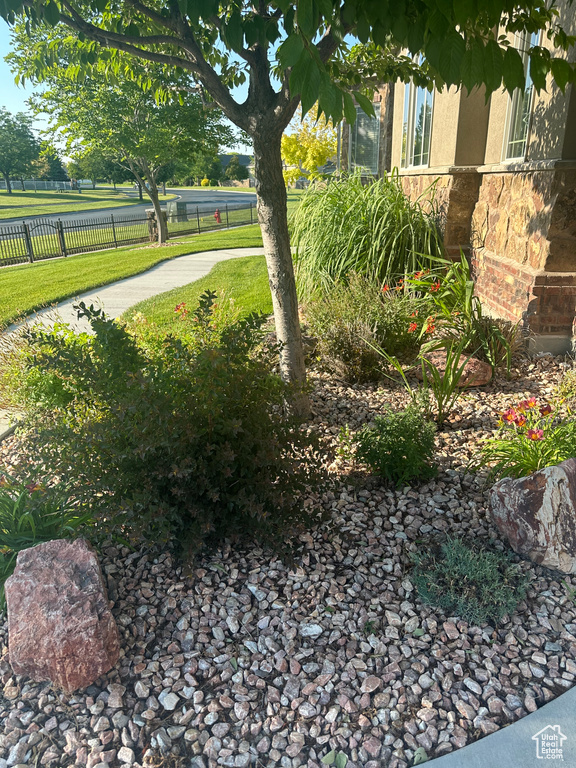 View of yard with fence