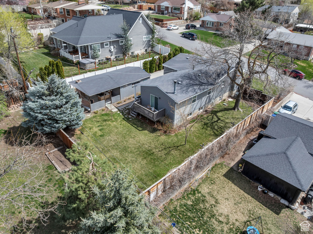 Aerial view with a residential view