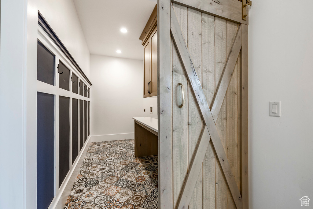 Bathroom featuring vanity and recessed lighting