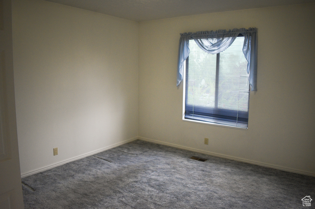 Carpeted empty room with baseboards