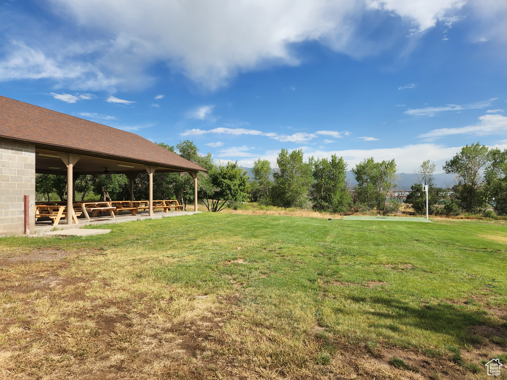 View of yard featuring a gazebo