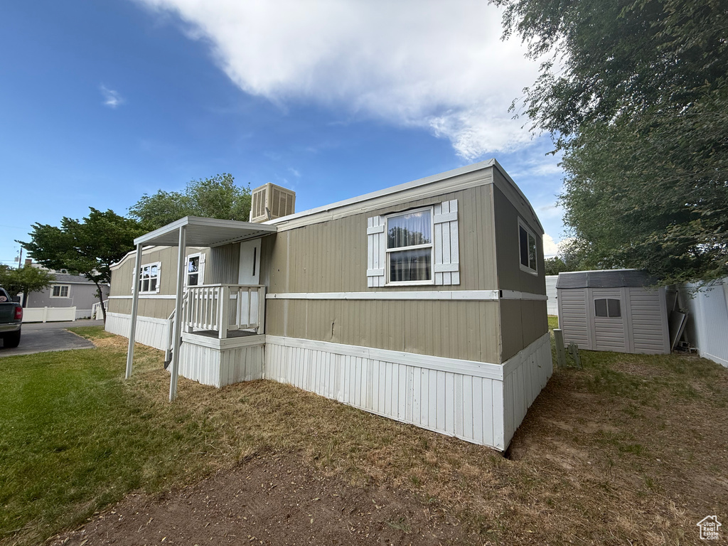 View of front of home with a front yard