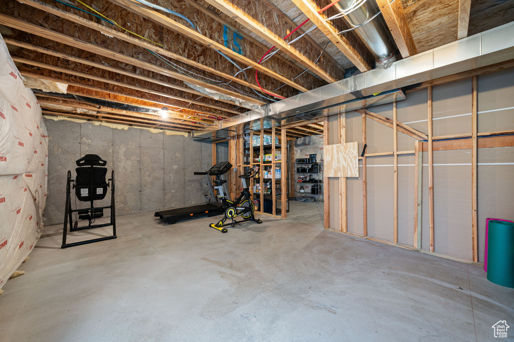 View of unfinished basement