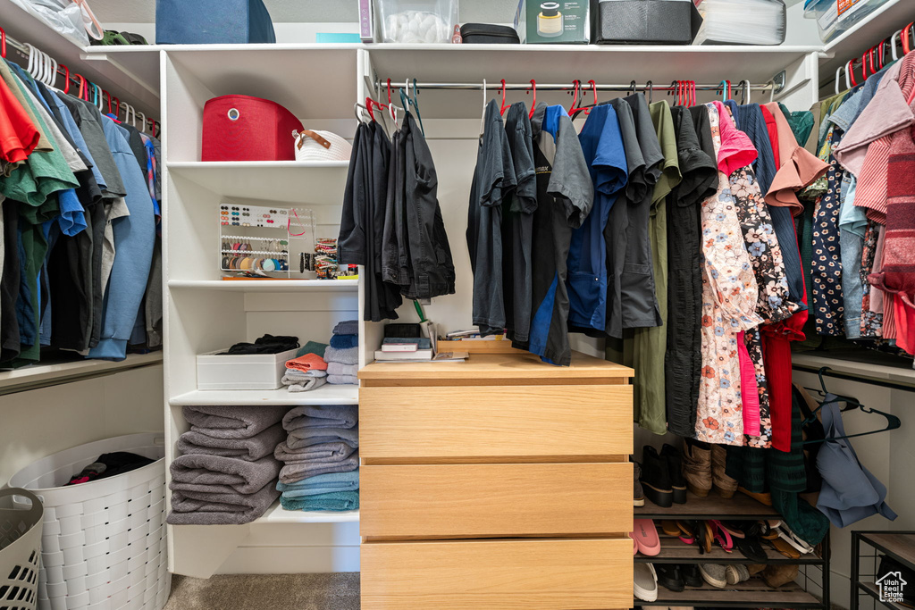 View of walk in closet
