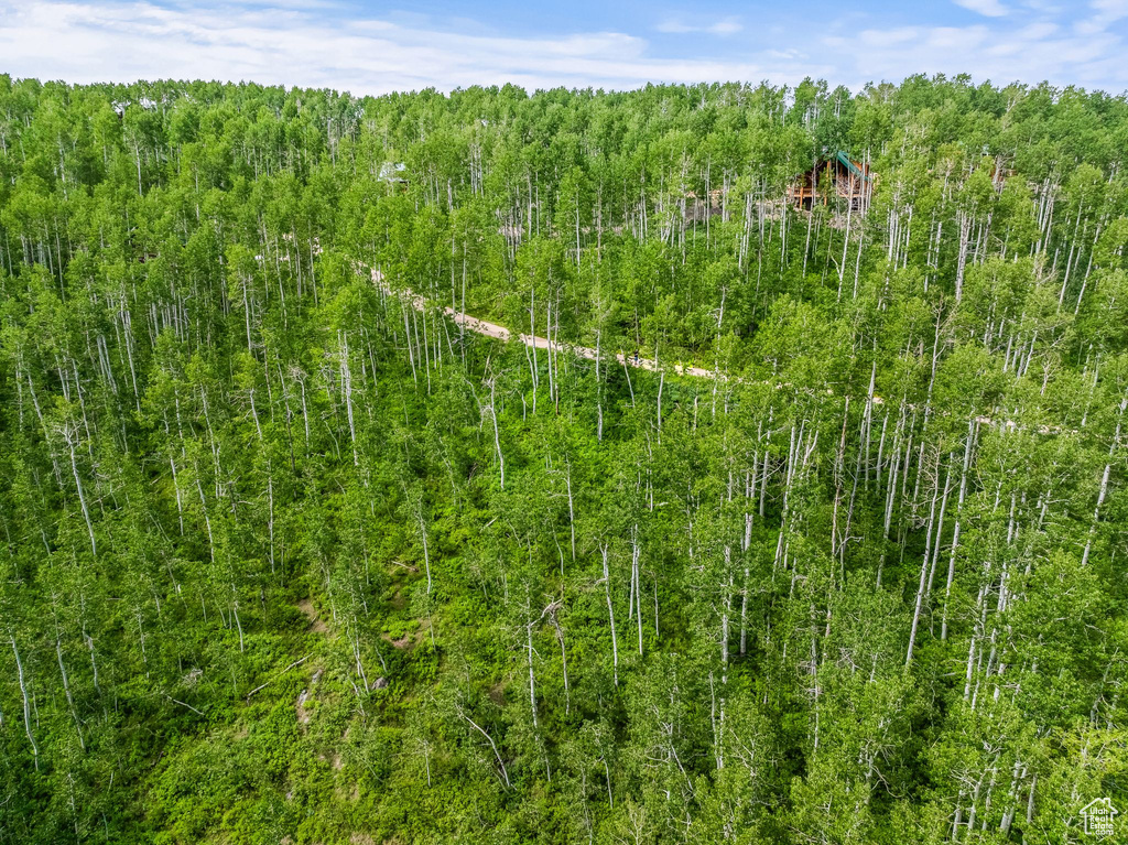View of landscape featuring a forest view