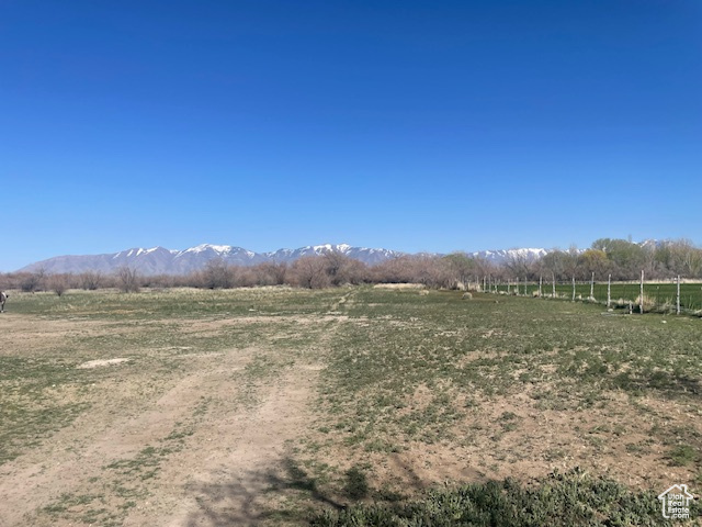 View of yard featuring a view of rural / pastoral area and a mountain view