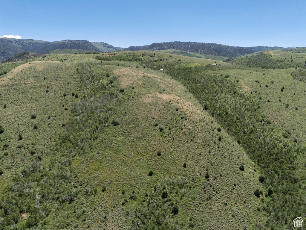 Drone / aerial view of a mountainous background