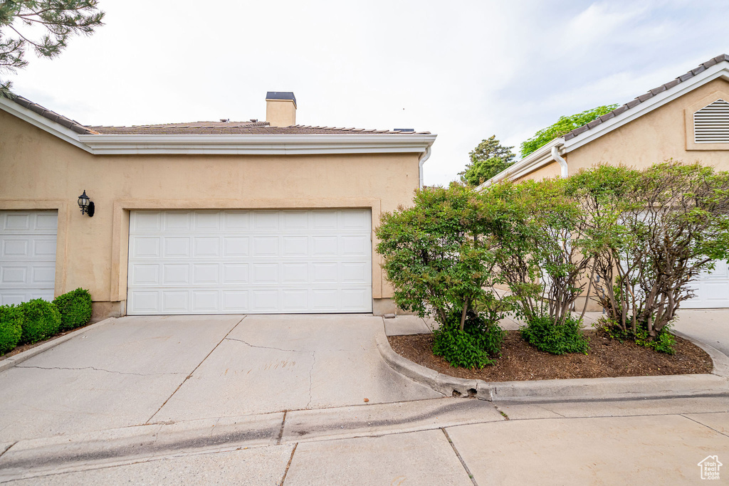 Garage with driveway