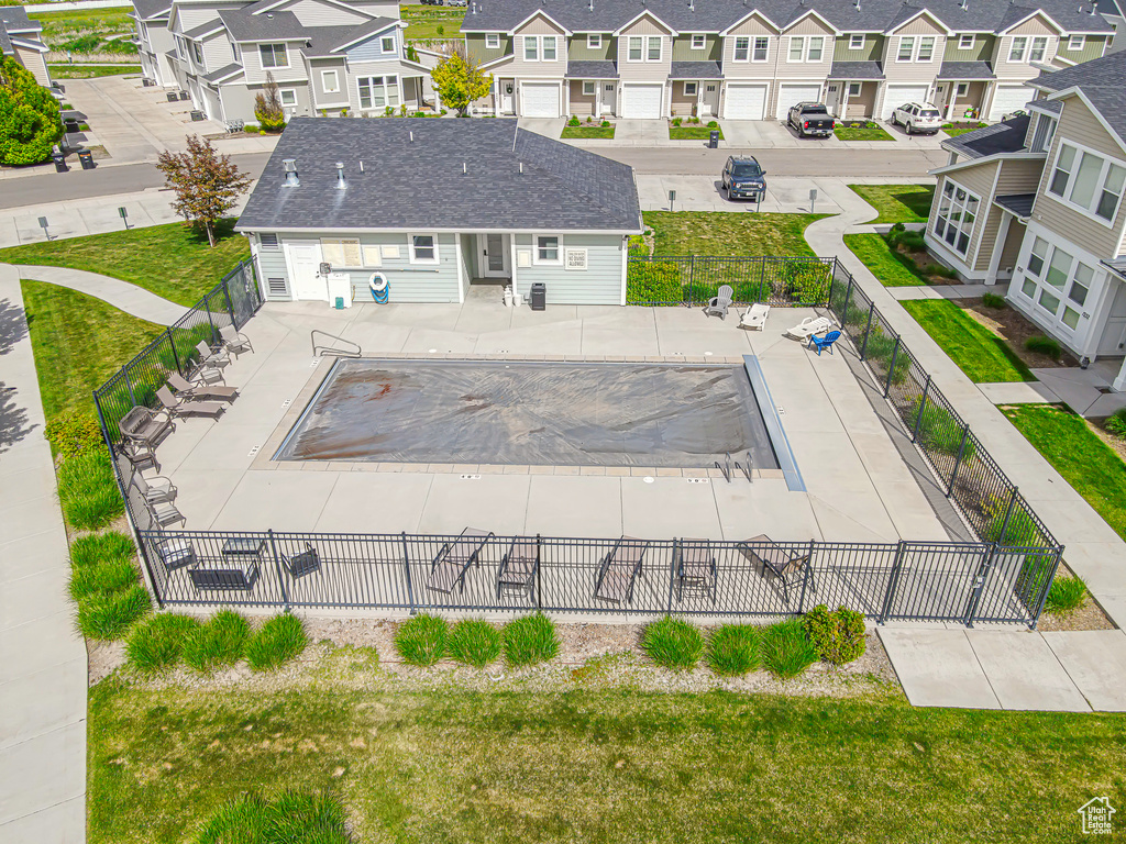 Aerial view of residential area