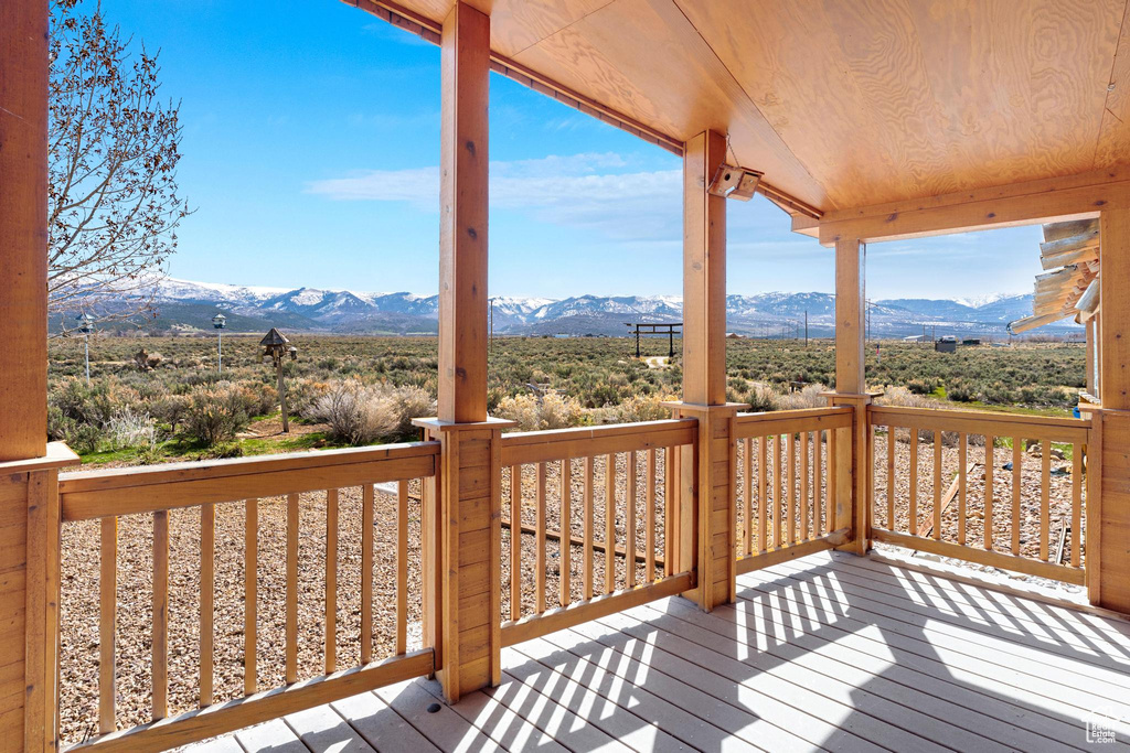 Deck with a mountain view
