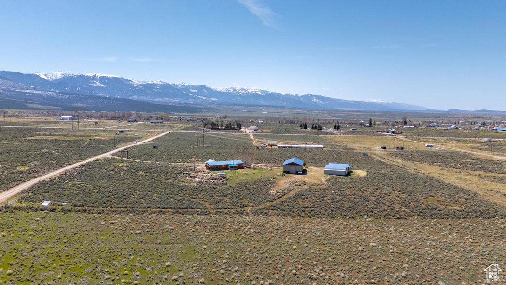 Aerial view with a rural view and a mountain view