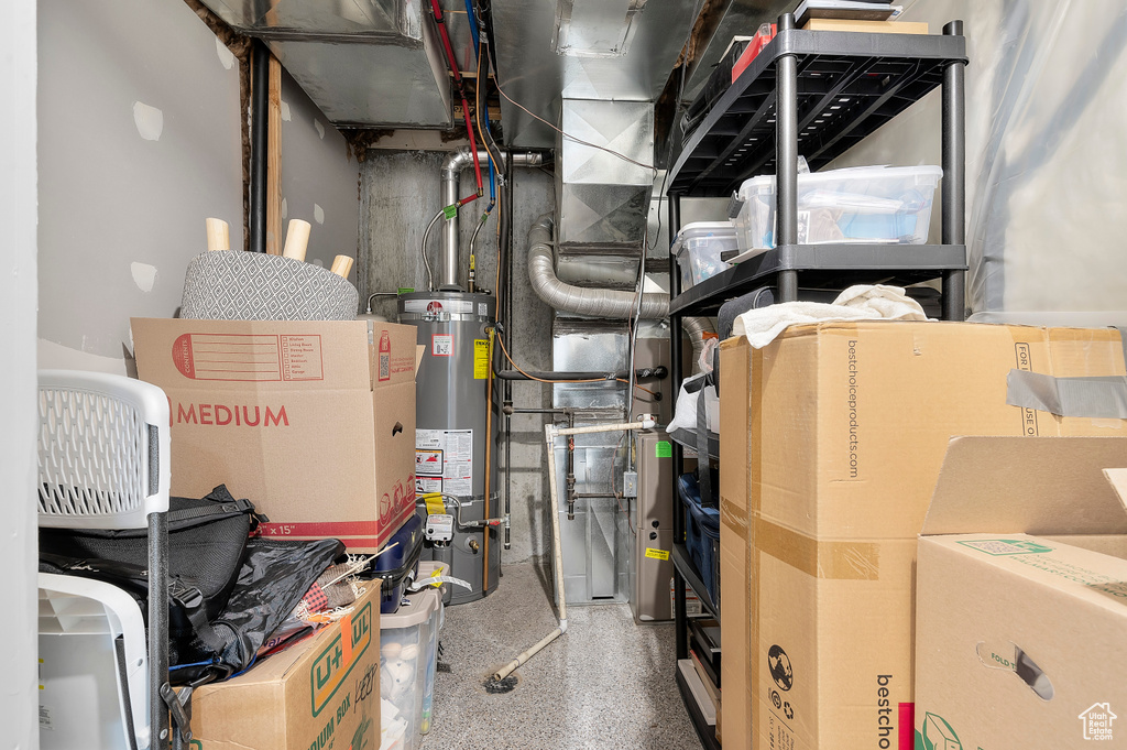 Utility room with water heater