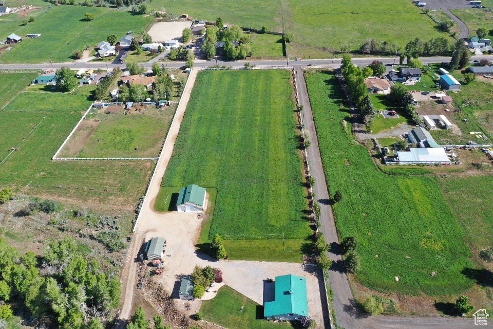 Aerial overview of property\'s location featuring rural landscape
