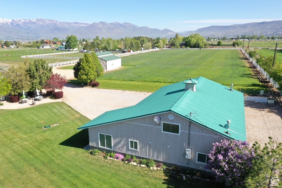View of rural area with a mountain backdrop