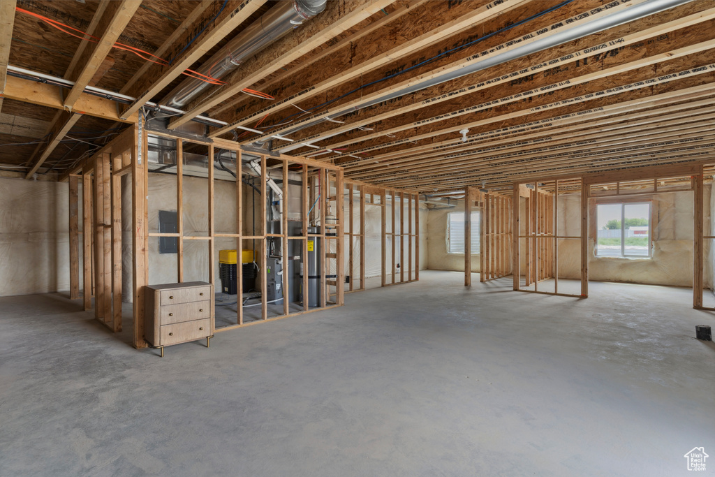 Below grade area with water heater