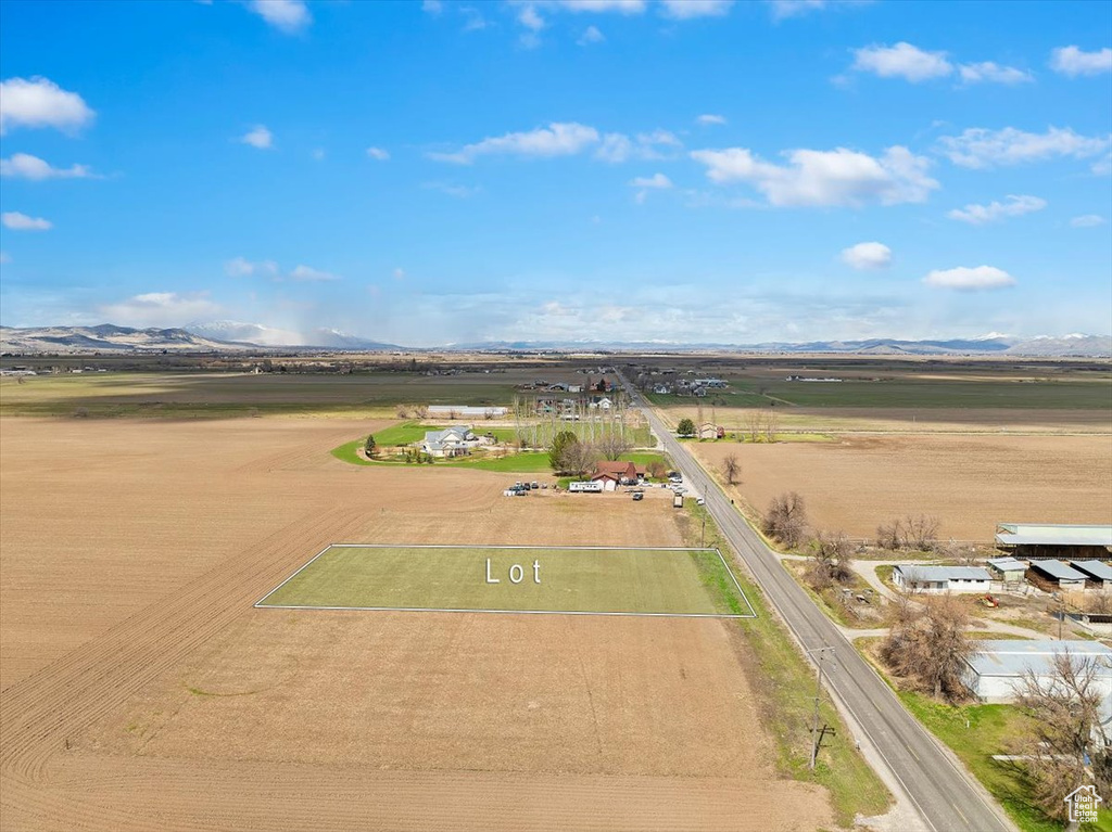 Drone / aerial view with a mountain view