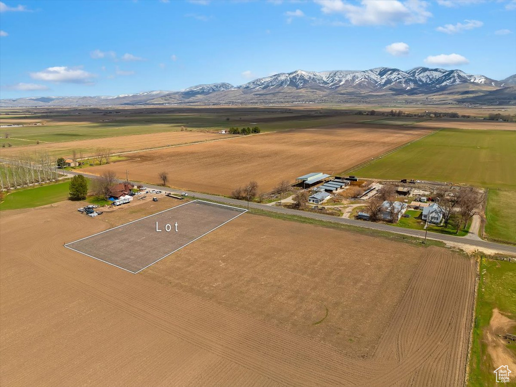Drone / aerial view with a rural view and a mountain view