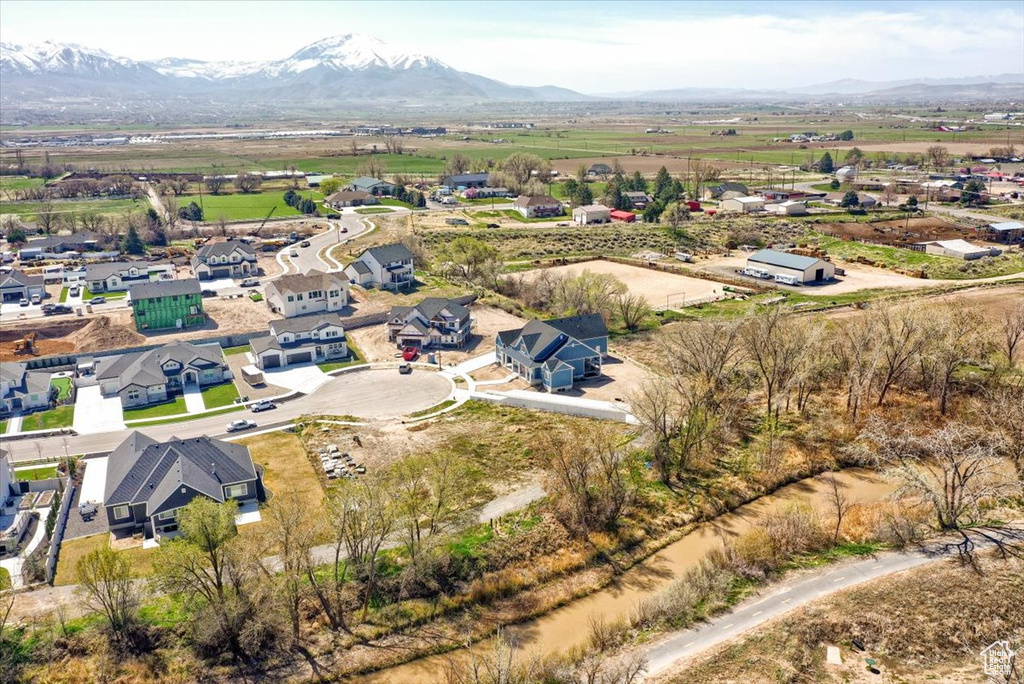 Bird's eye view featuring a mountain view and a rural view