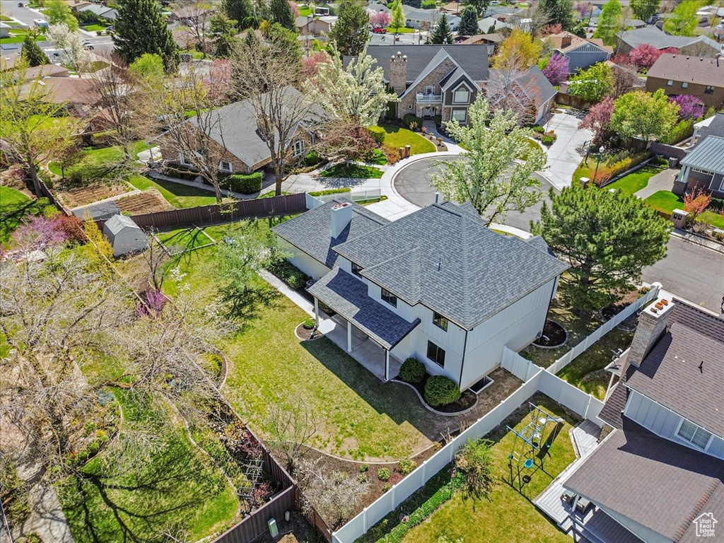 Bird\\\\\\\'s eye view with a residential view