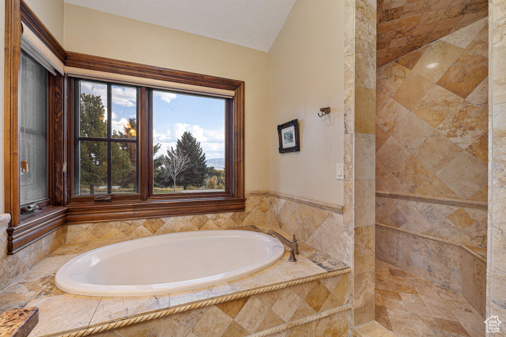 Bathroom featuring a garden tub