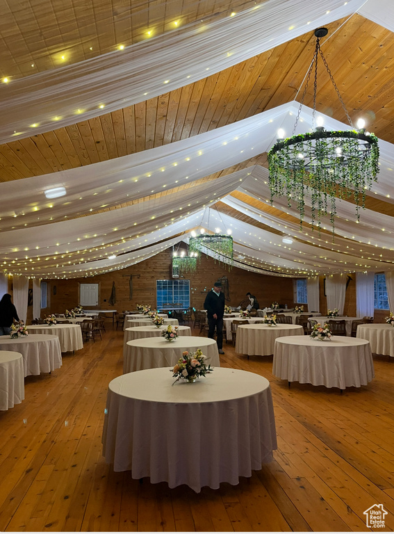 Dining area featuring hardwood / wood-style floors