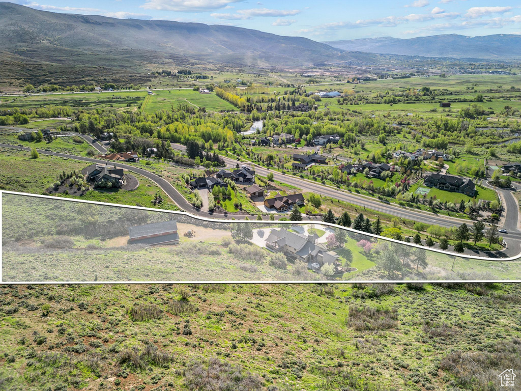 View of property location featuring property parcel outlined and a mountain backdrop