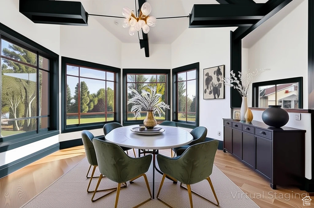 Dining room featuring light wood-type flooring