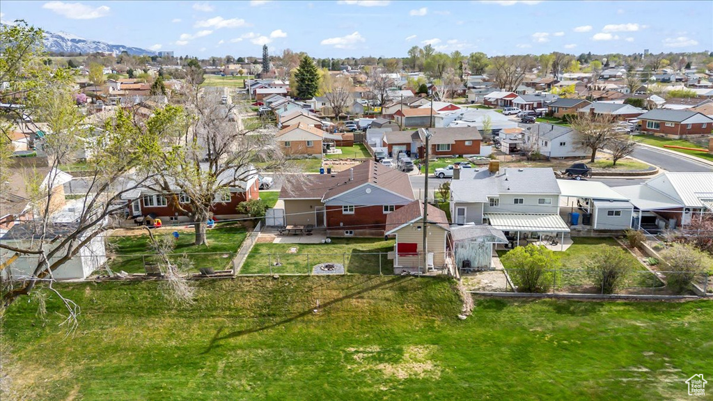 Bird\\\'s eye view with a residential view