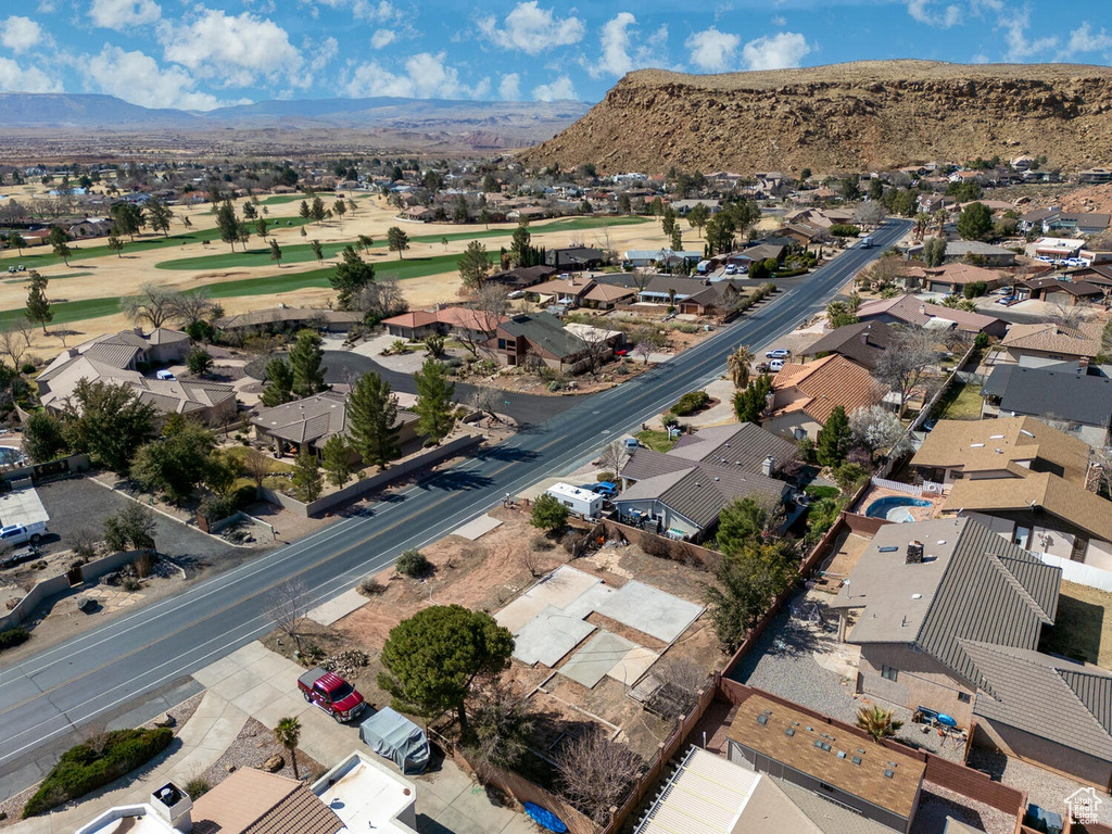Bird's eye view with a residential view and a mountain view