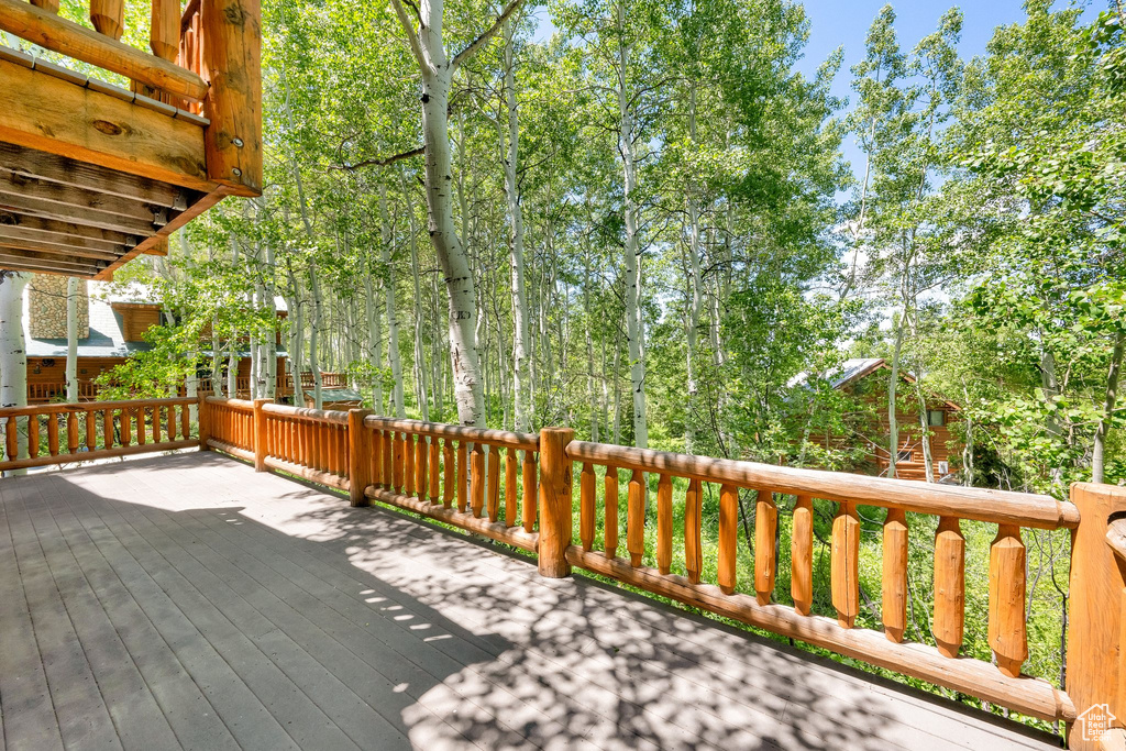 View of wooden deck