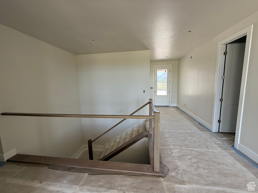 Staircase with baseboards