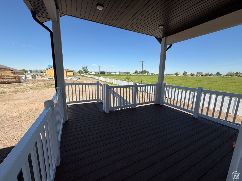 Wooden terrace with a view of rural / pastoral area