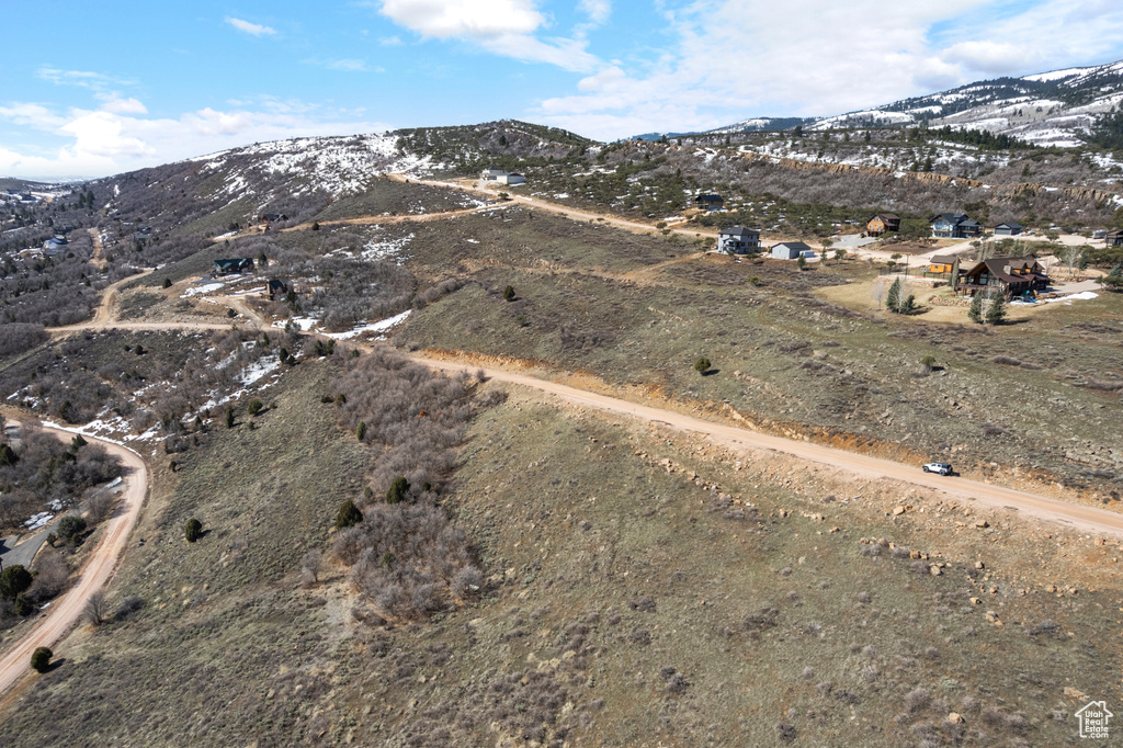 Drone / aerial view featuring a rural view and a mountain view