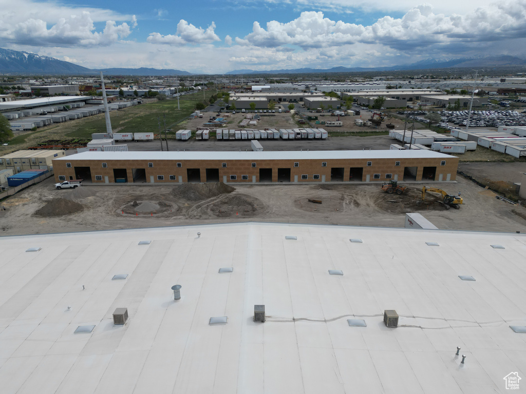 Drone / aerial view with a mountain view