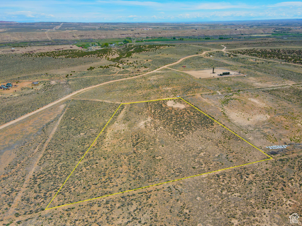 Overview of rural landscape with property boundaries highlighted