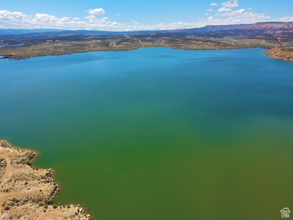 Drone / aerial view of a water and mountain view