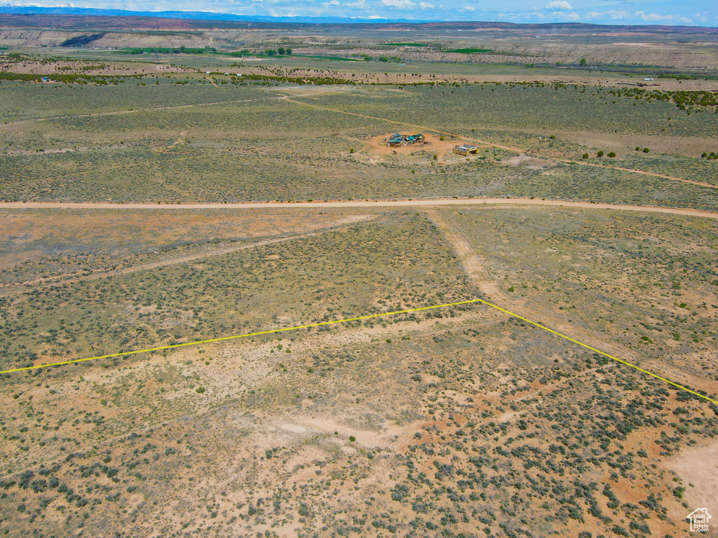 Overview of rural landscape featuring property parcel outlined