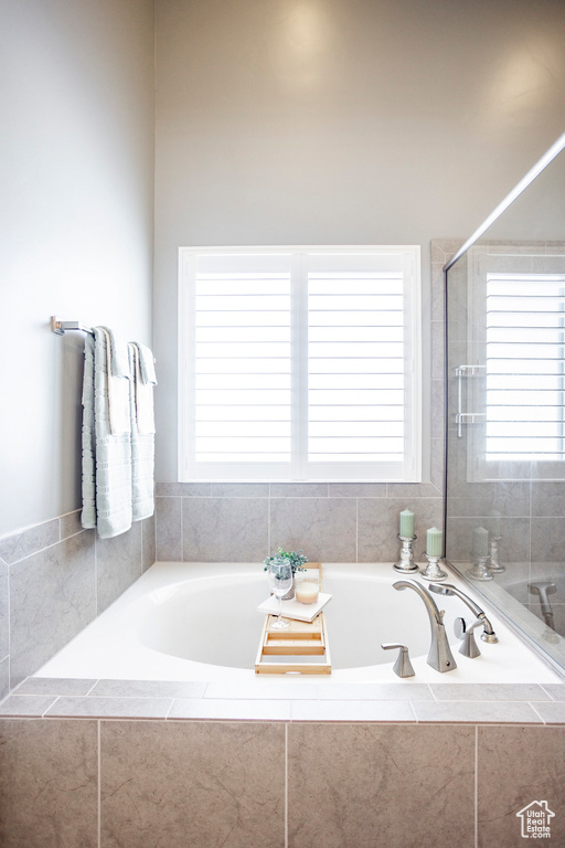 Bathroom featuring a garden tub