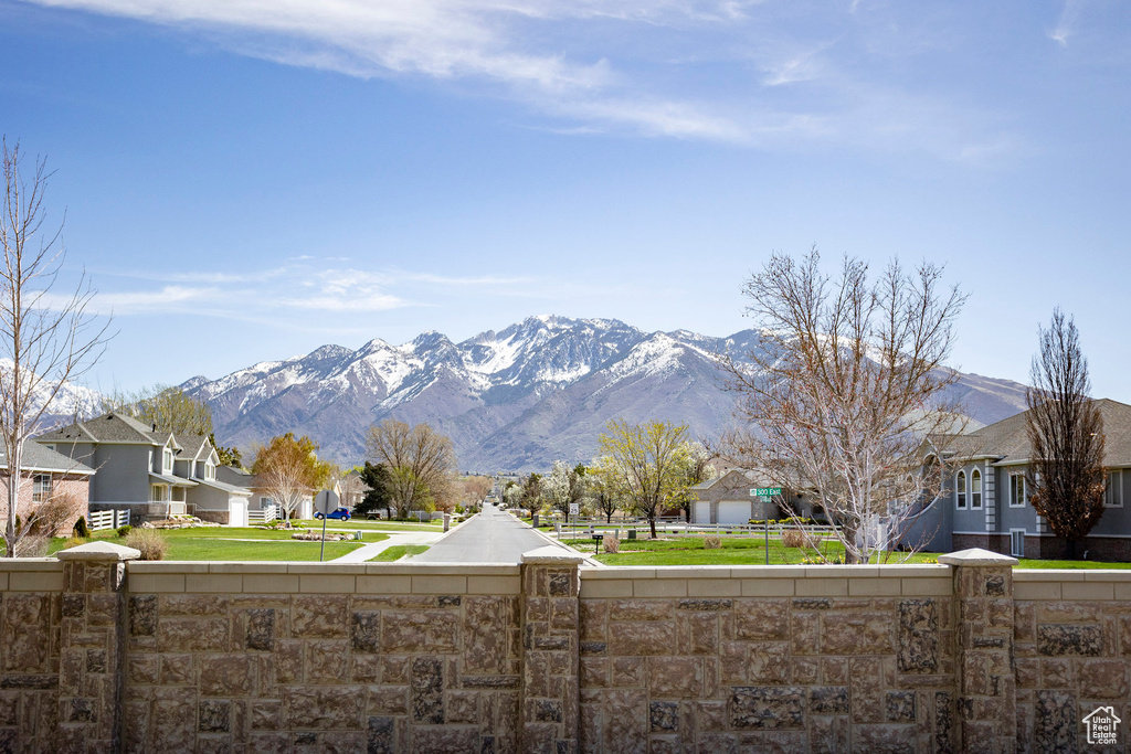View of mountain feature with a residential view