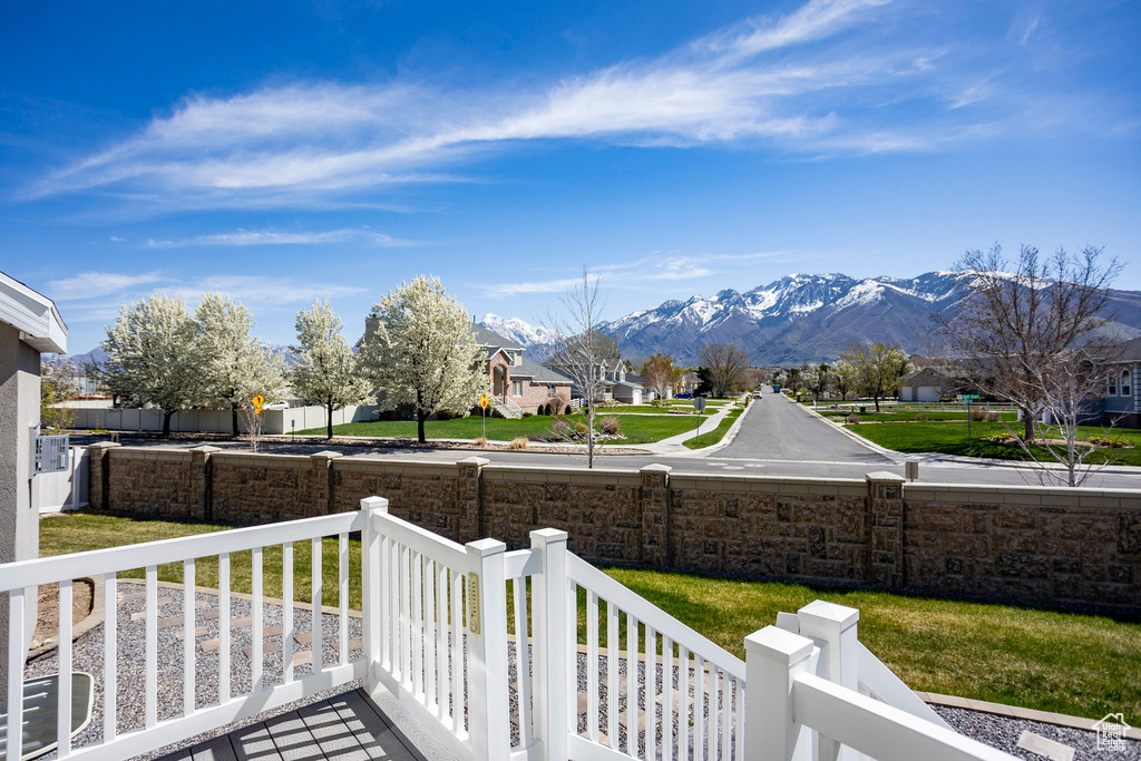 Exterior space featuring a mountain view and a residential view