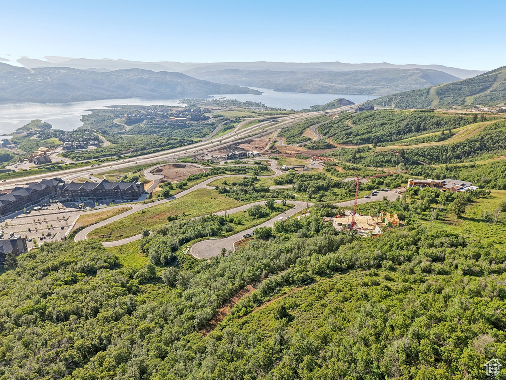 Aerial view of a mountain backdrop