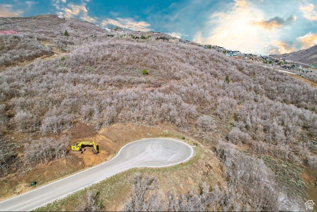Birds eye view of property featuring a mountain view
