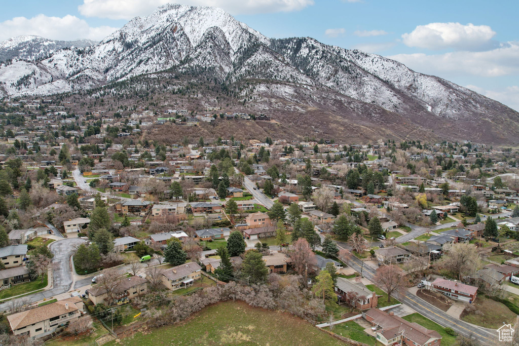 Mountain view with nearby suburban area