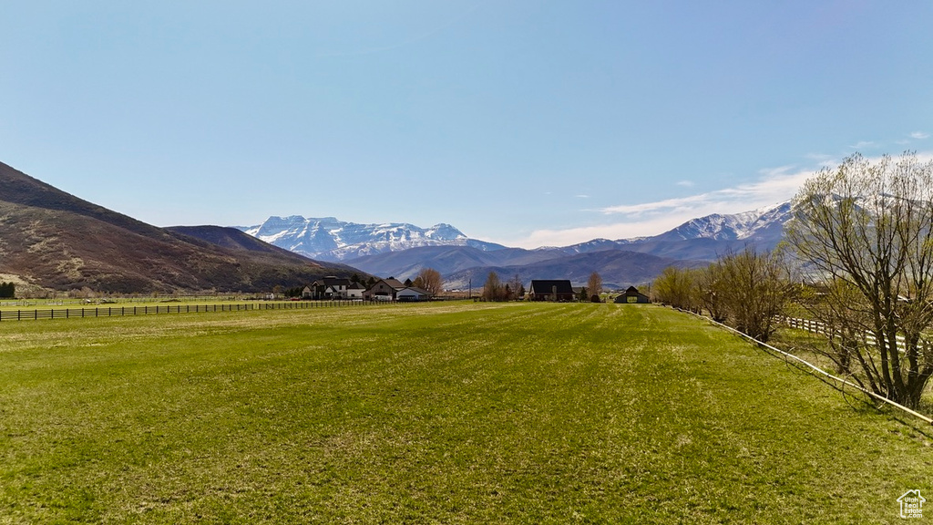 Property view of mountains with a rural view