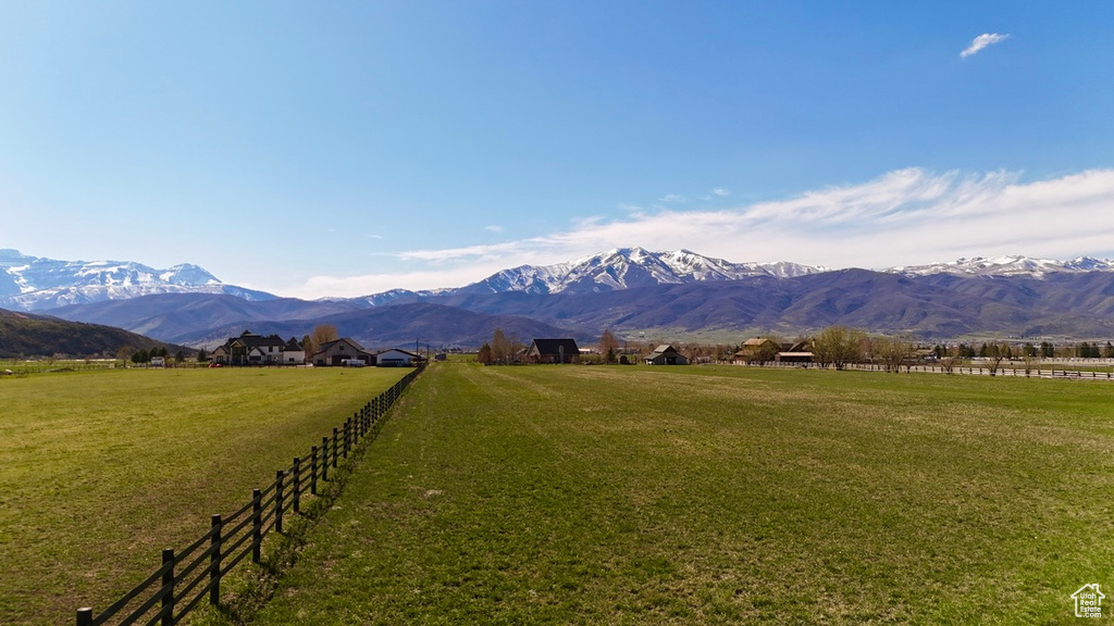 View of mountain feature with a rural view