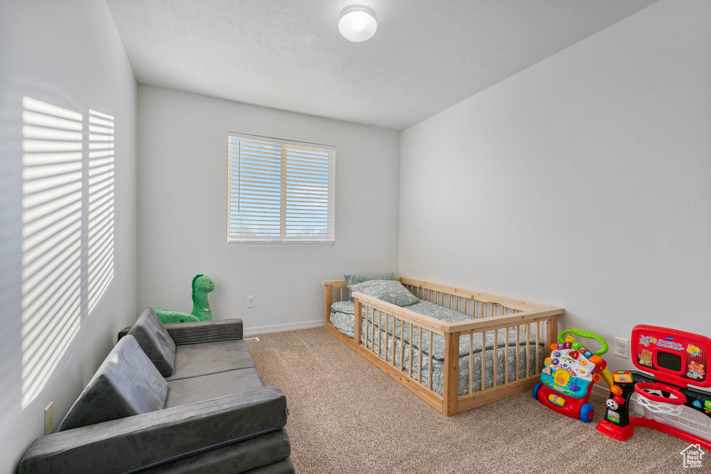 Bedroom featuring baseboards and carpet floors