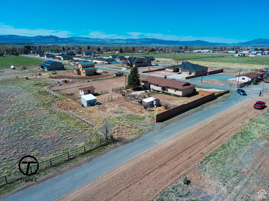 Bird's eye view featuring a mountain view