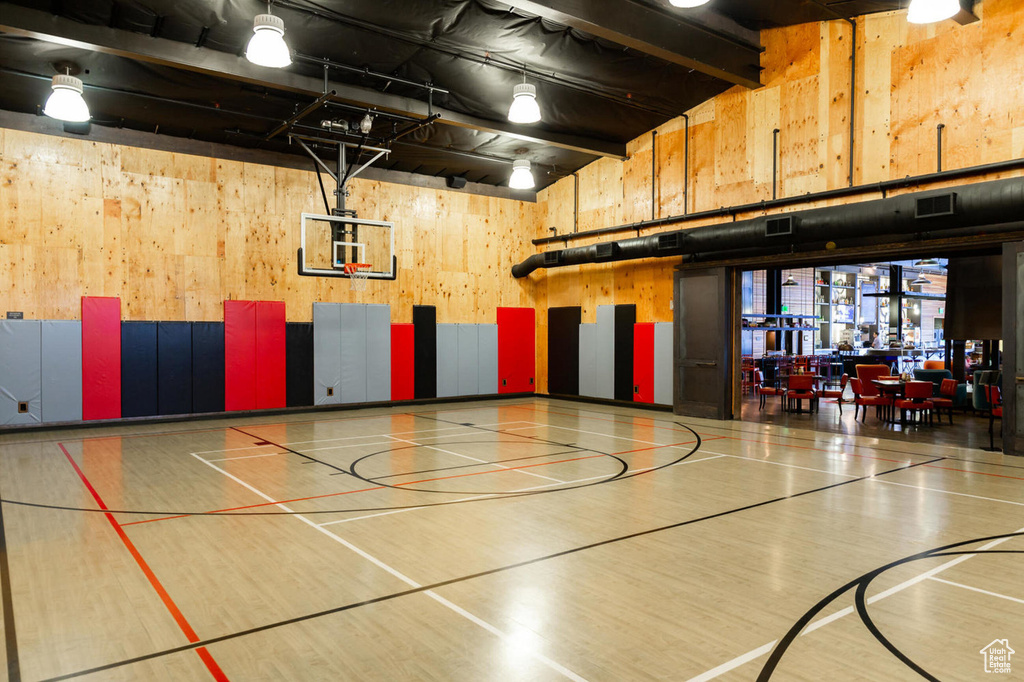 View of basketball court featuring community basketball court