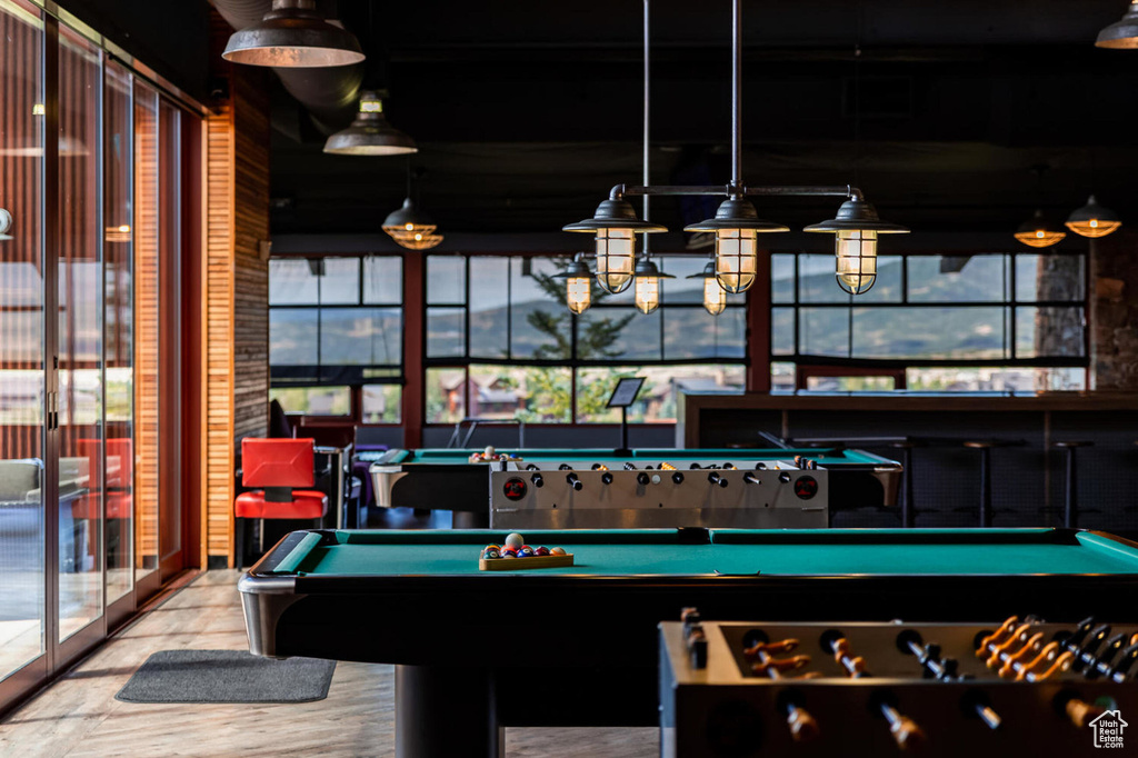 Game room featuring billiards